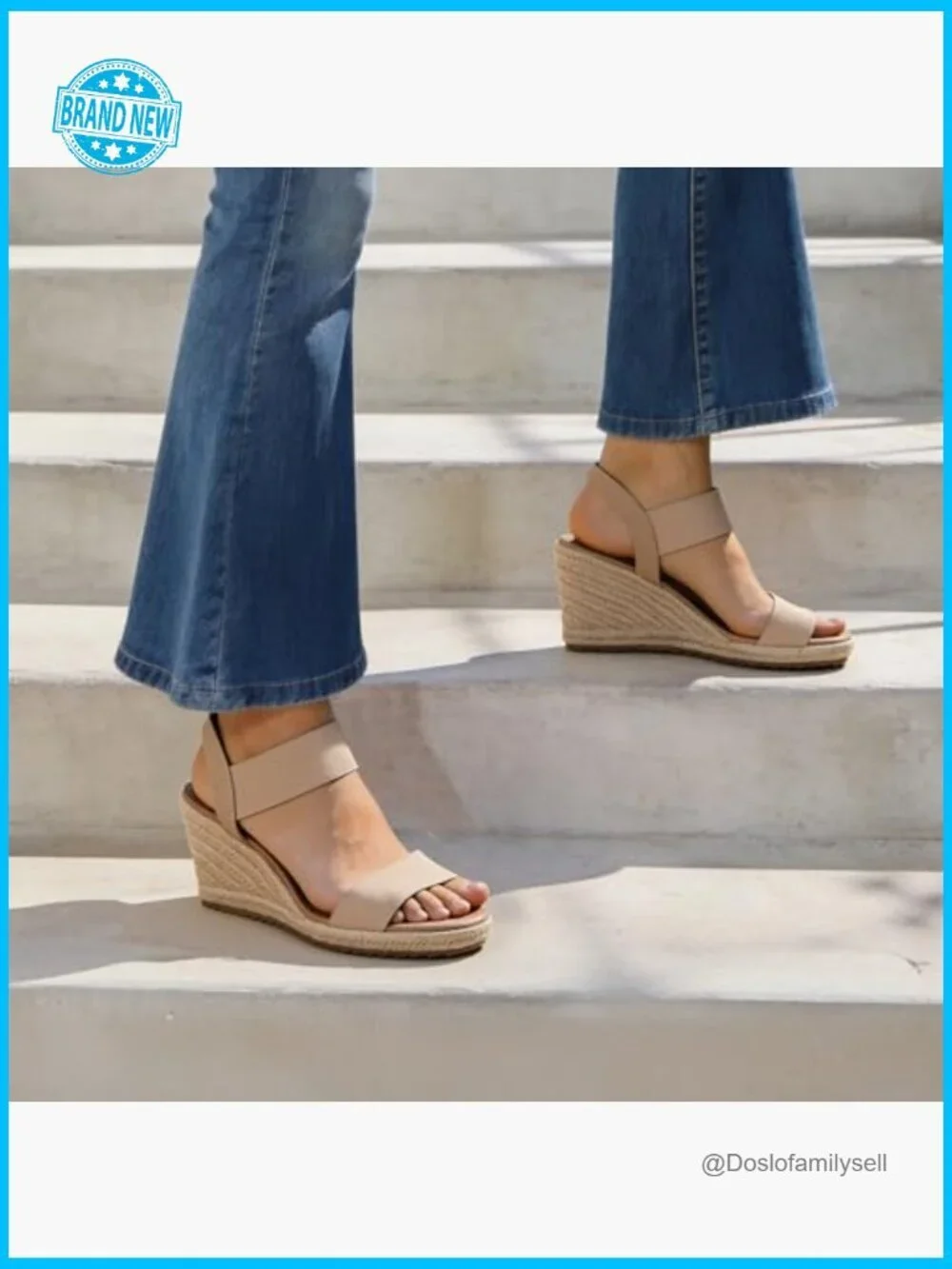 Open Toe Espadrilles Platform Wedges Sandals Dressy Summer Slip On Elastic